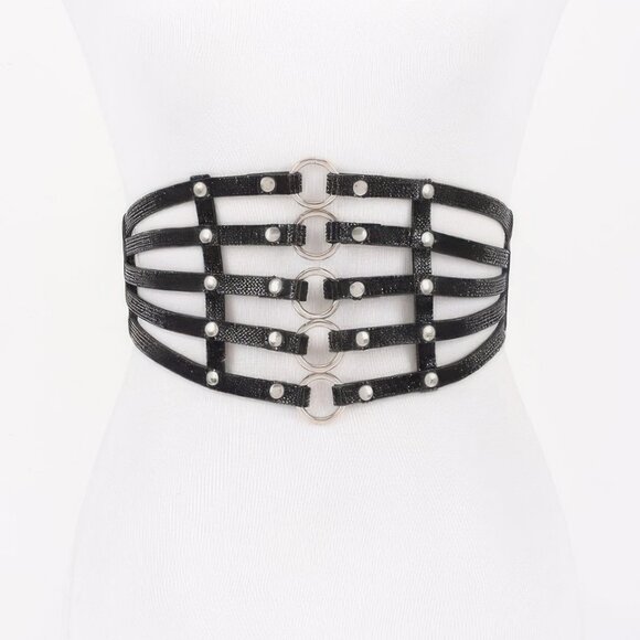 Wide Rhinestone Waist Belt